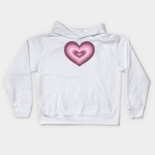 Concentric Pink Heart Design Kids Hoodie